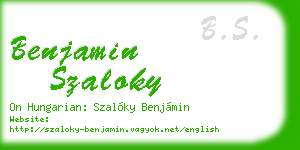 benjamin szaloky business card